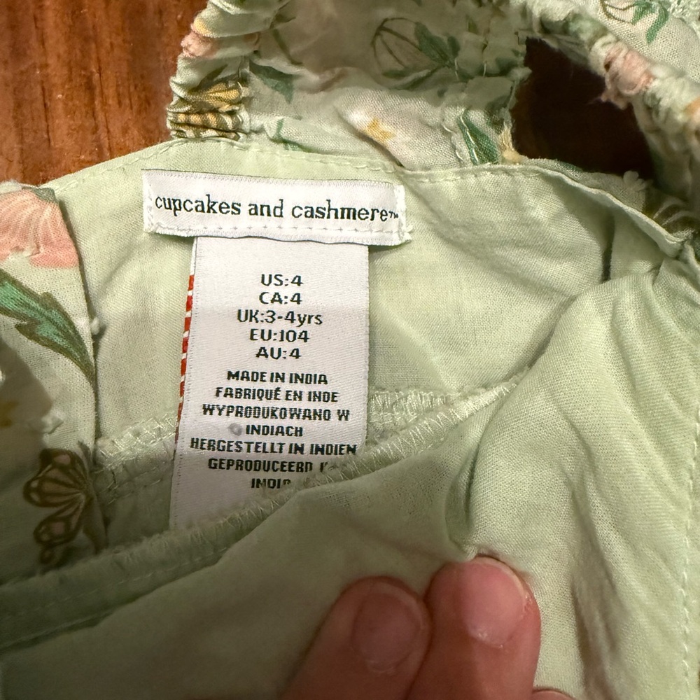 Cupcakes & Cashmere Green Floral and butterfly Dress - Picture 2 of 3